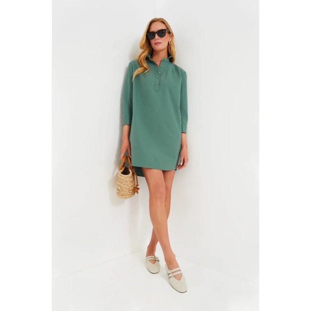 Tuckernuck Pomander Place Size XL  Poly Dress Green Collared